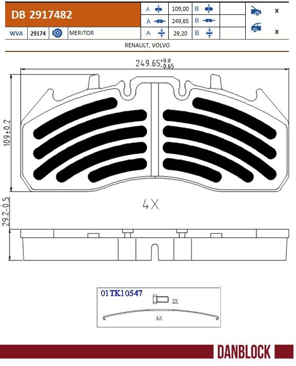 Set placute frana,frana disc DB 2917482 DANBLOCK